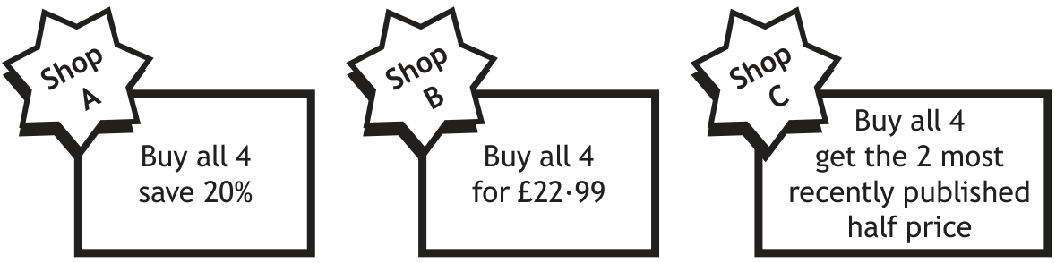 Shop offers for buying all four books