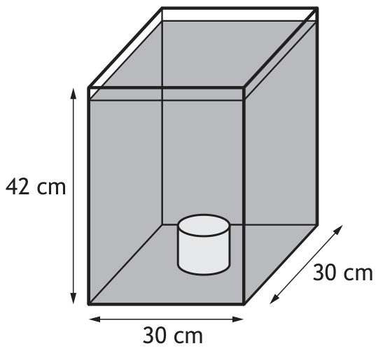 Fish tank with dimensions 30cm by 30cm by 42cm