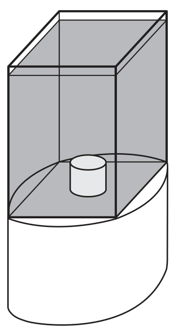 Circular stand base with square tank footprint