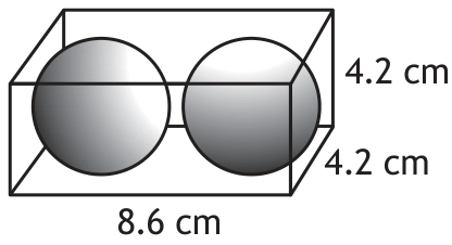 Cuboid box with dimensions 4.2 cm by 4.2 cm by 8.6 cm