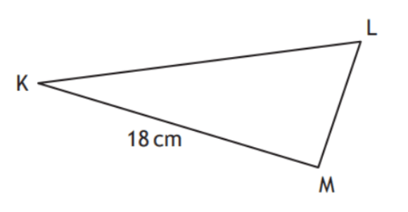 Triangle KLM with side KM, sin K, and sin L