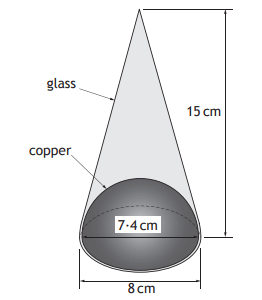 Cone with hemisphere cutout at bottom