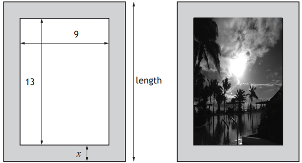 Rectangular picture with border x cm wide