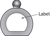 Perfume bottle with label