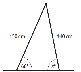 Diagram of stepladder legs and angles