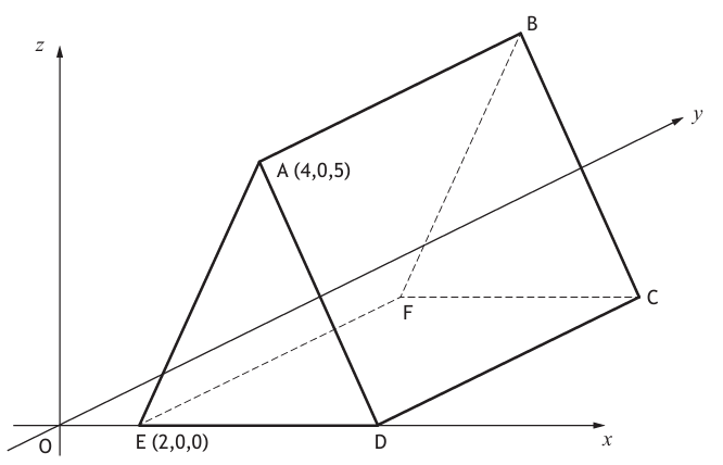 Triangular prism in 3D space