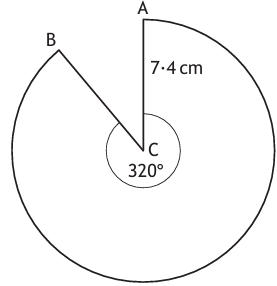 Sector of a circle with angle 320 degrees