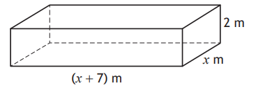 Cuboid storage unit with dimensions