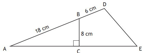 Triangle ADE with perpendicular AC to BC