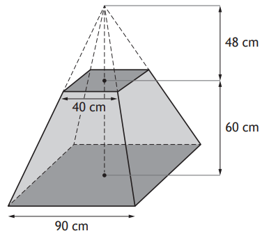 Concrete block in the shape of a truncated pyramid