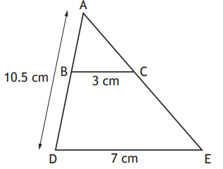 Similar triangles ABC and ADE