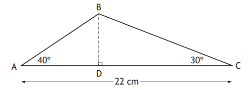 Triangle ABC with altitude BD
