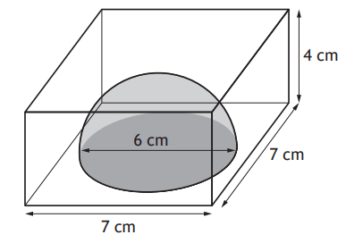 Cuboid paperweight with hemisphere