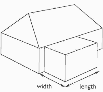 House with a rectangular extension added to the rear
