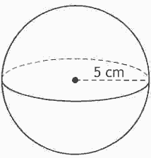 Sphere of radius 5 cm