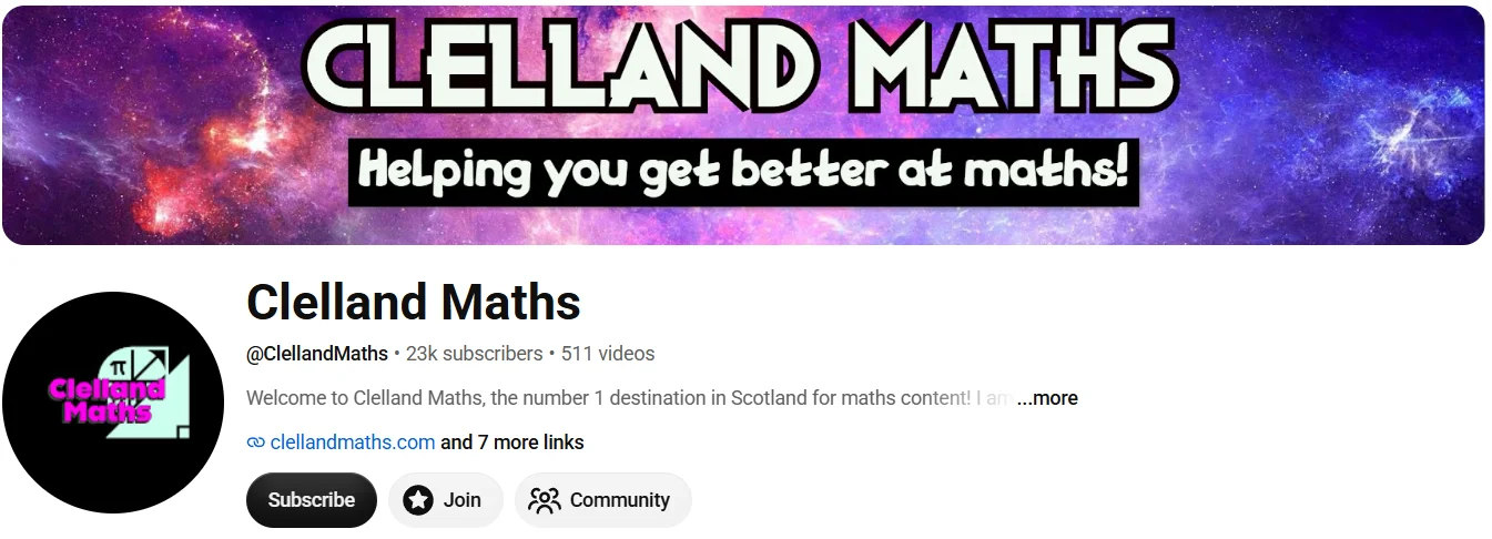 Clelland Maths YouTube channel