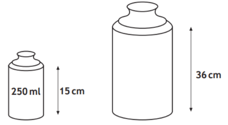 Two mathematically similar screenwash bottles